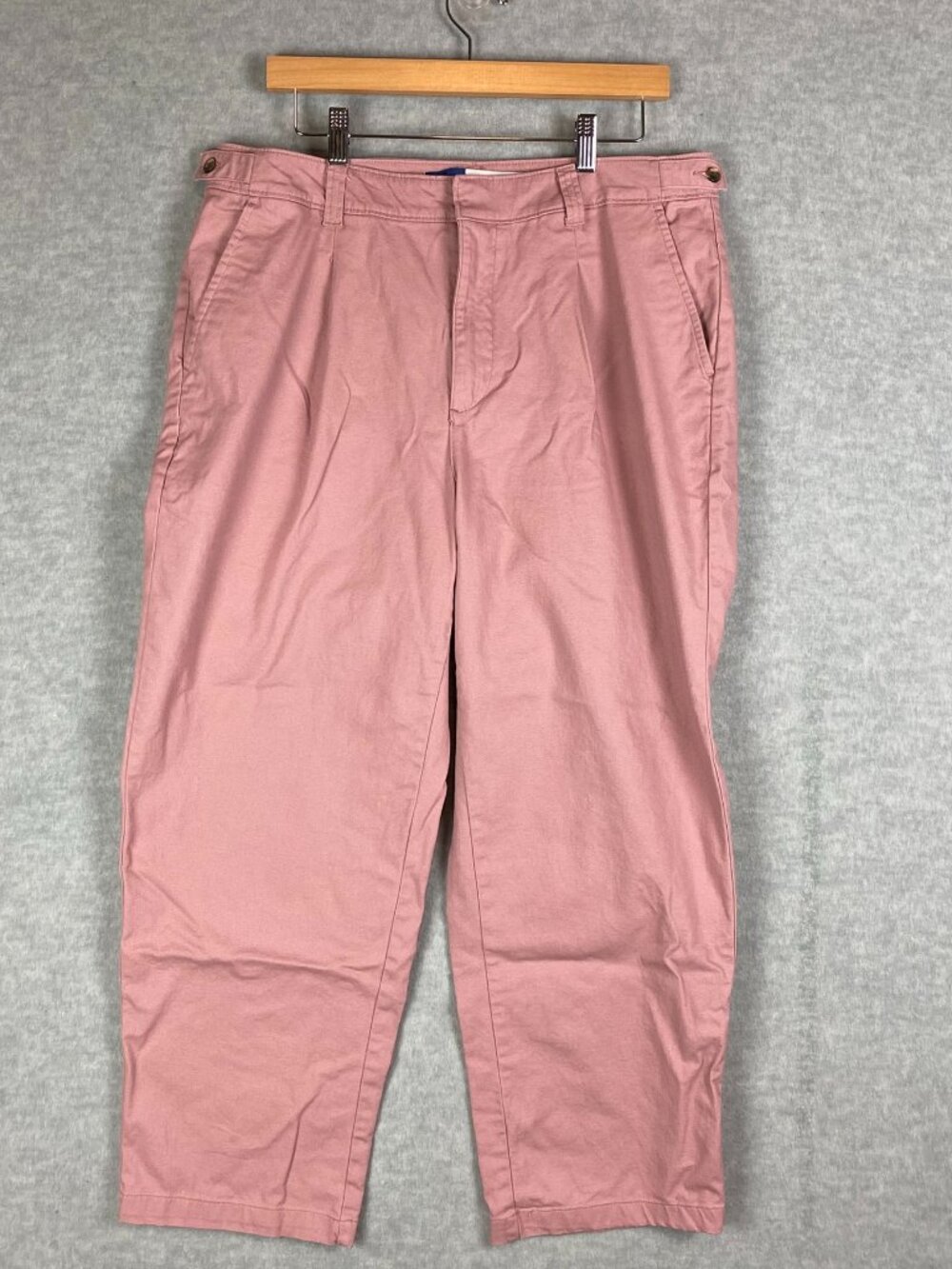 Old Navy Pink High-Rise Boyfriend Work Pants with Adjustable Waist – Women’s 14